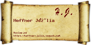 Heffner Júlia névjegykártya